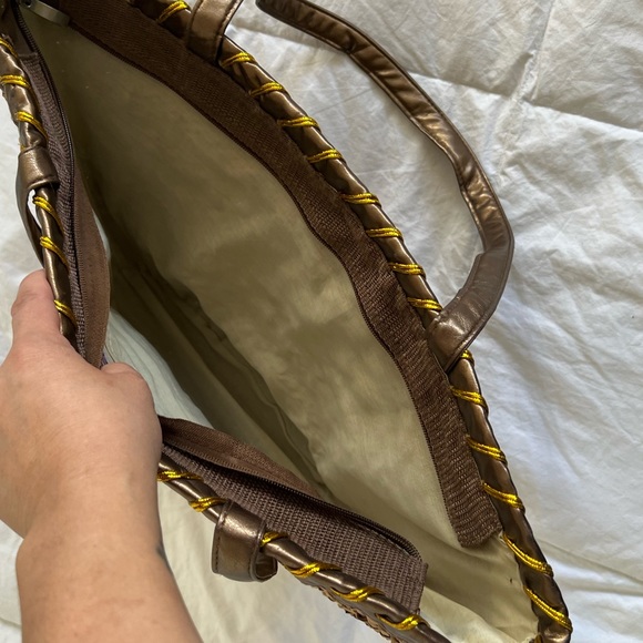 Brown straw tote - Picture 4 of 6